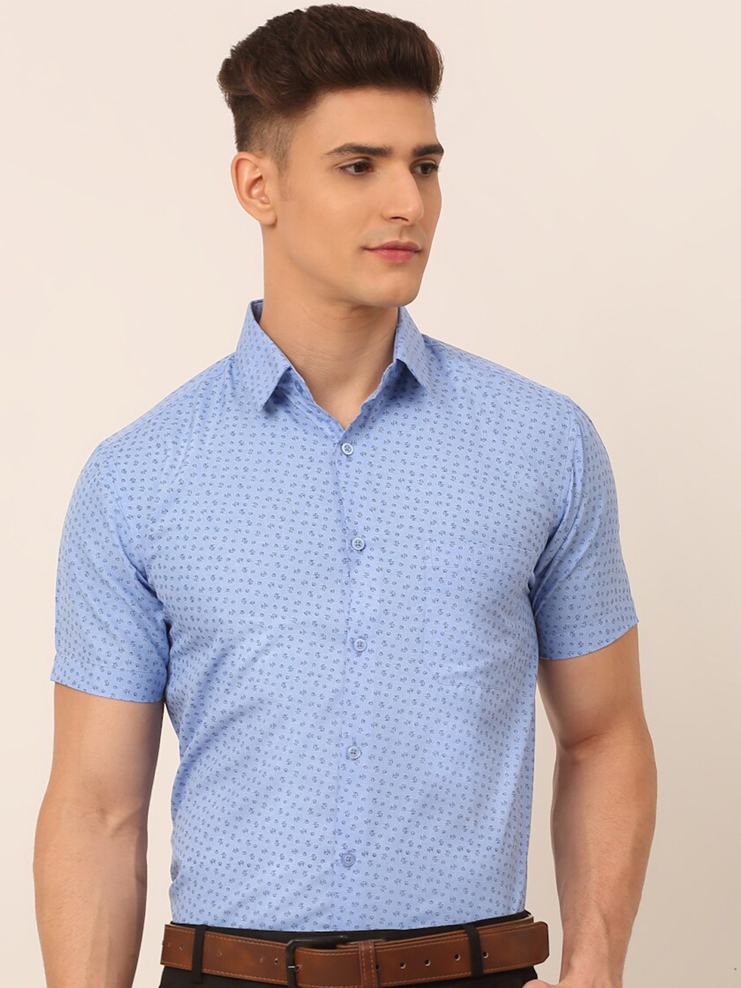 

JAINISH Men Classic Printed Formal Shirt, Blue