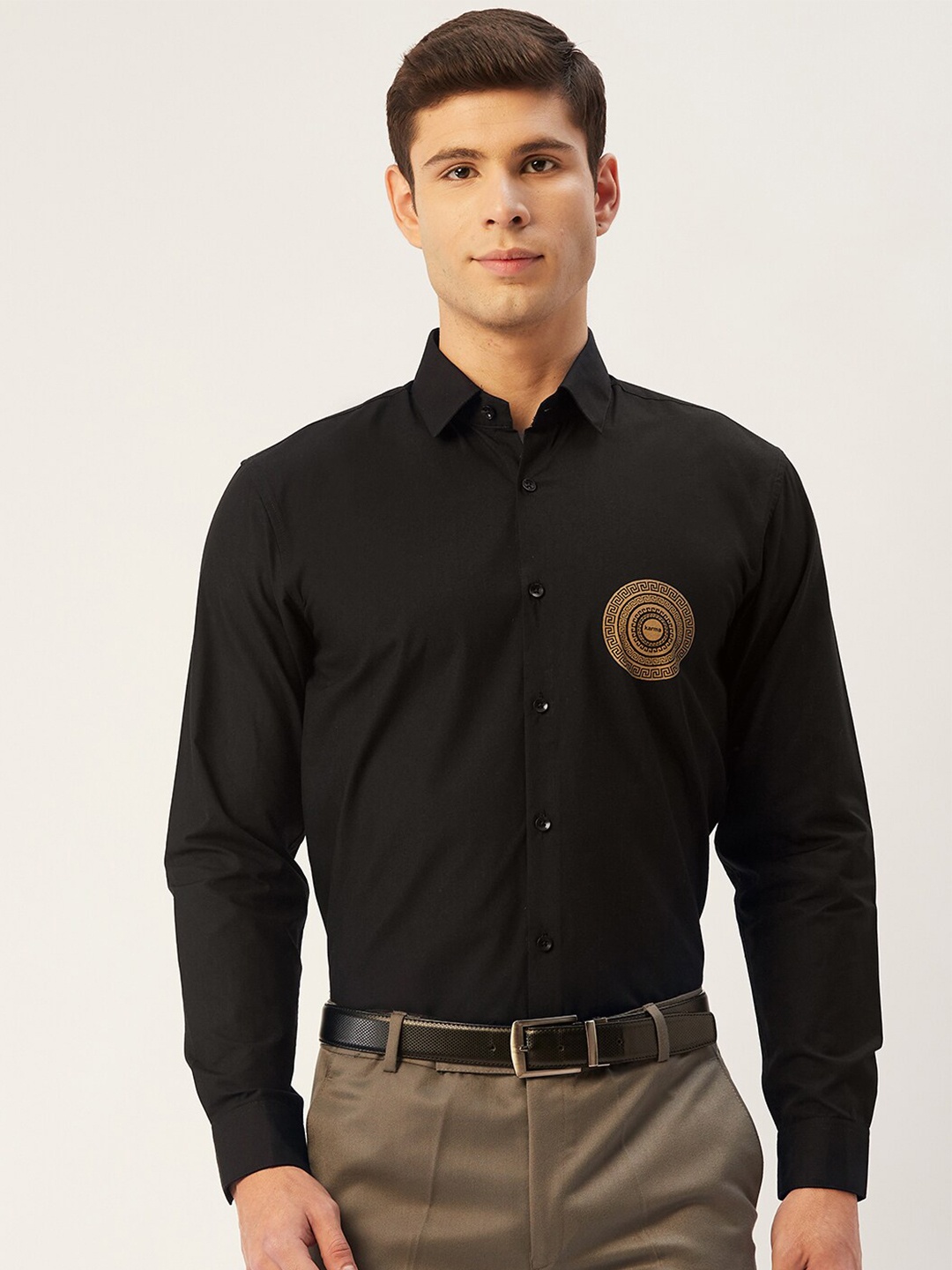 

JAINISH Men Black Classic Pure Cotton Formal Shirt
