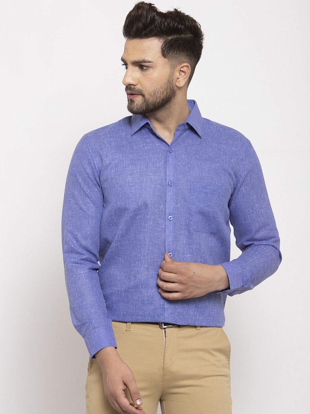 

JAINISH Men Blue Classic Formal Shirt