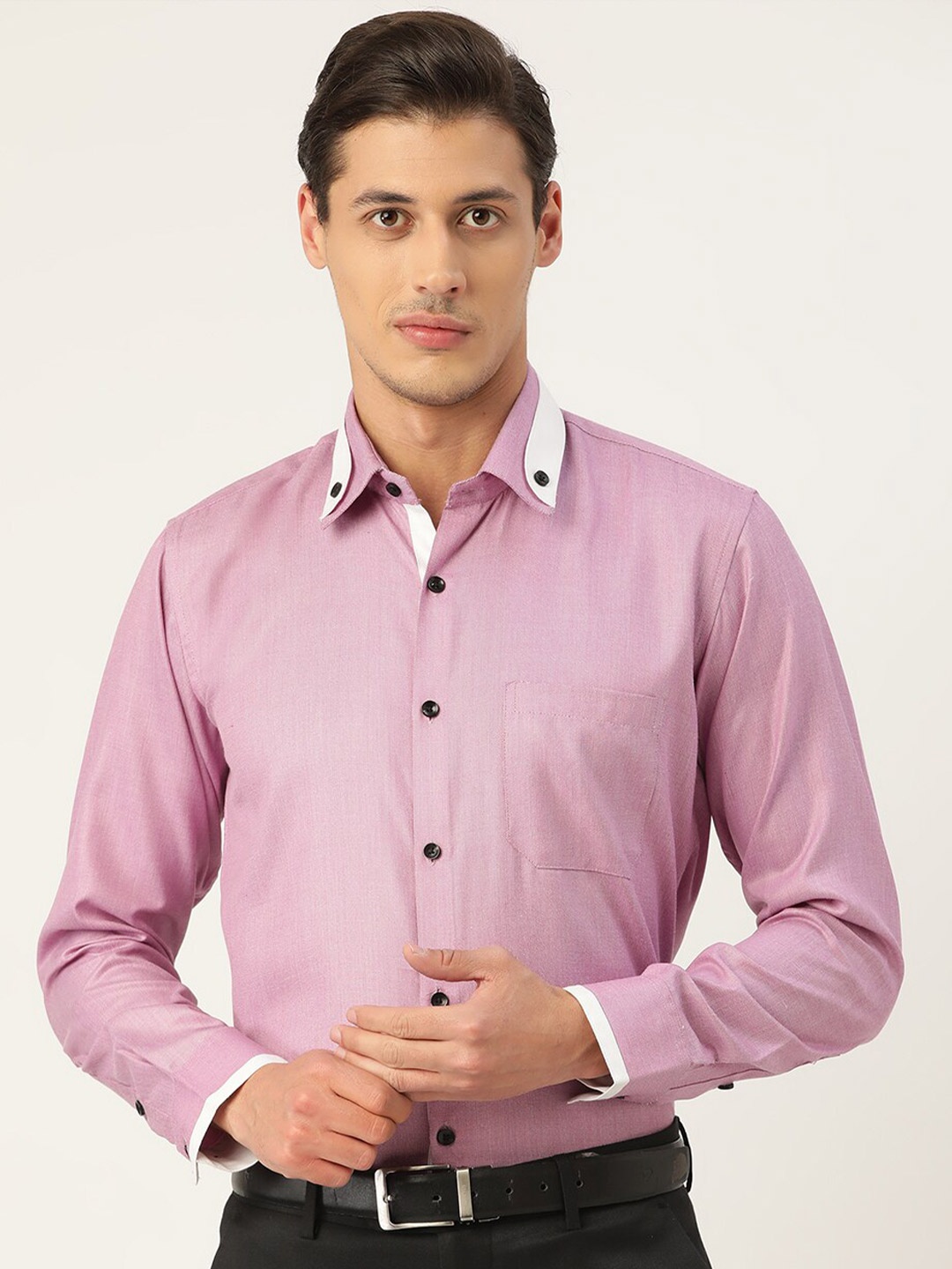 

JAINISH Men Purple Classic Formal Shirt
