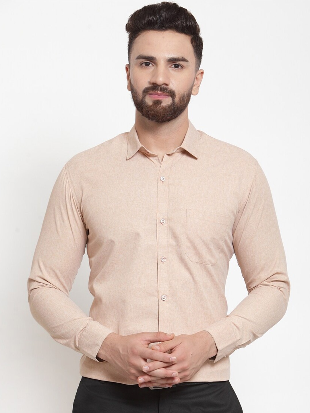

JAINISH Men Brown Classic Formal Shirt