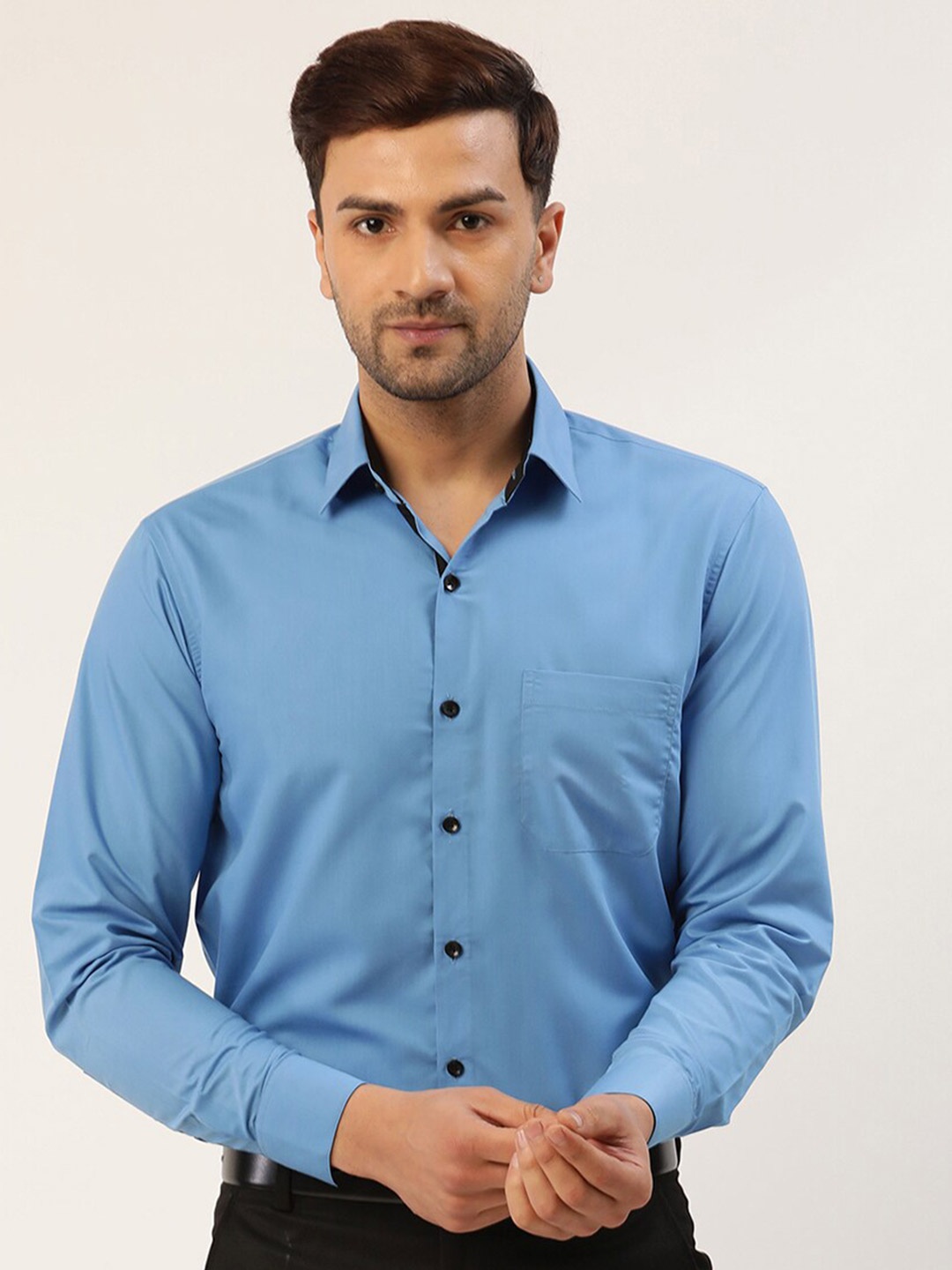 

JAINISH Men Blue Classic Cotton Formal Shirt