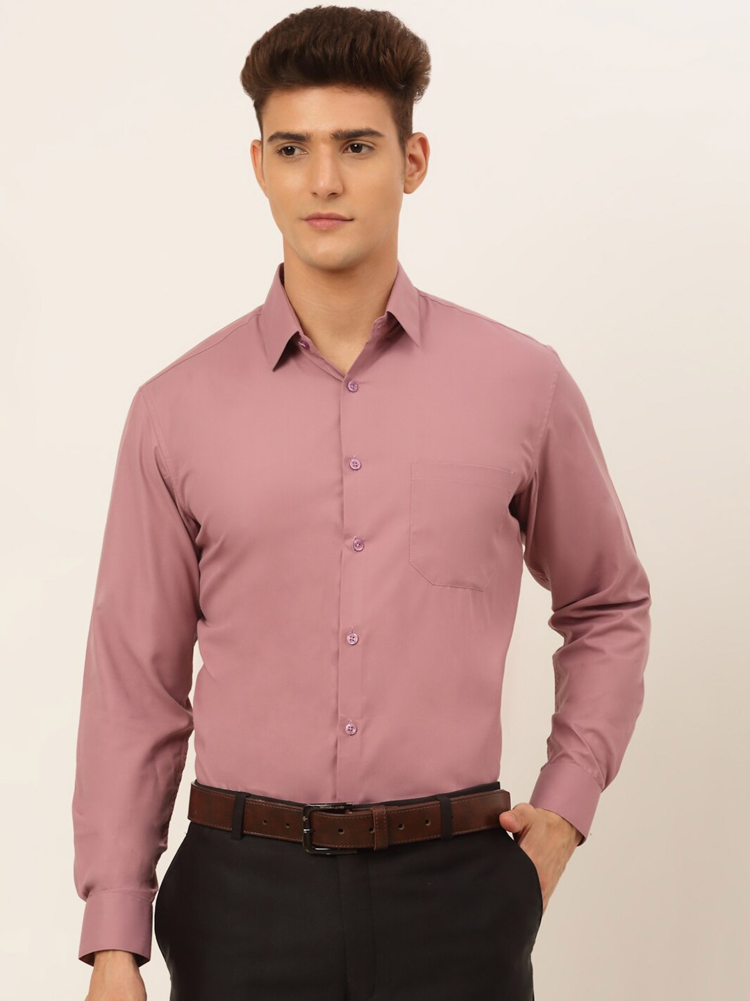 

JAINISH Men Magenta Classic Formal Shirt