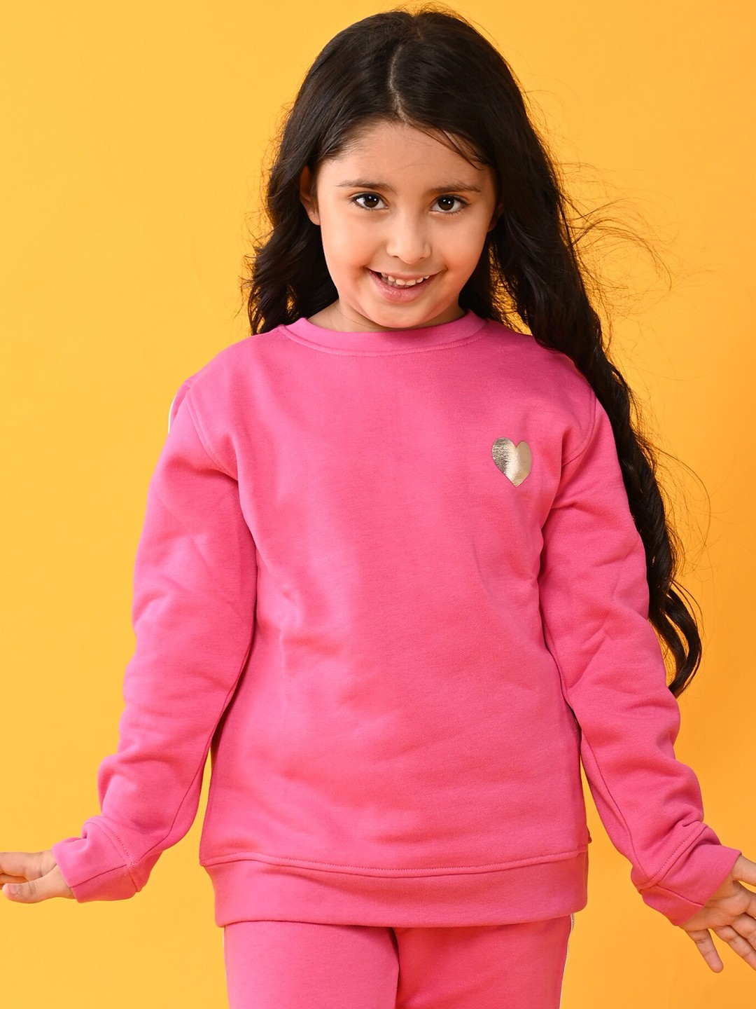 

Anthrilo Girls Pink Solid Sweatshirt