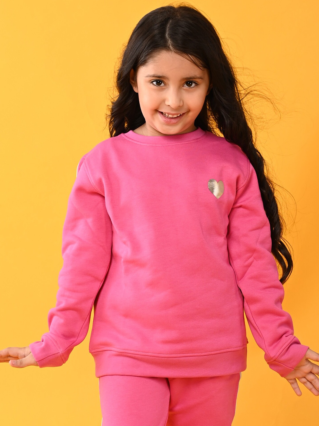 

Anthrilo Girls Pink Solid Sweatshirt