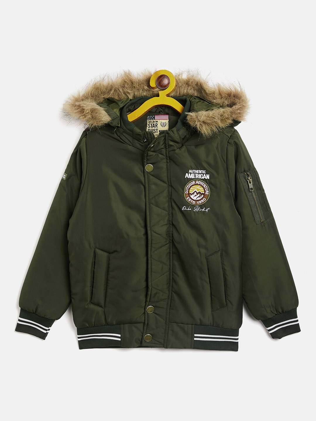 

Duke Boys Green Parka with Patchwork Jacket