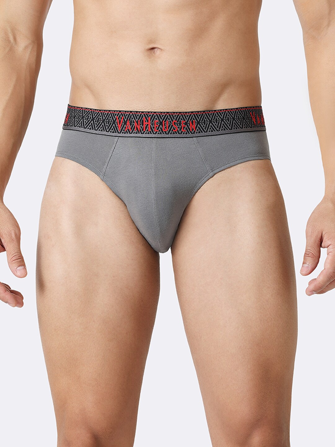 

Van Heusen Men Solid Pure Cotton Colour Fresh Ultra Soft Briefs, Grey