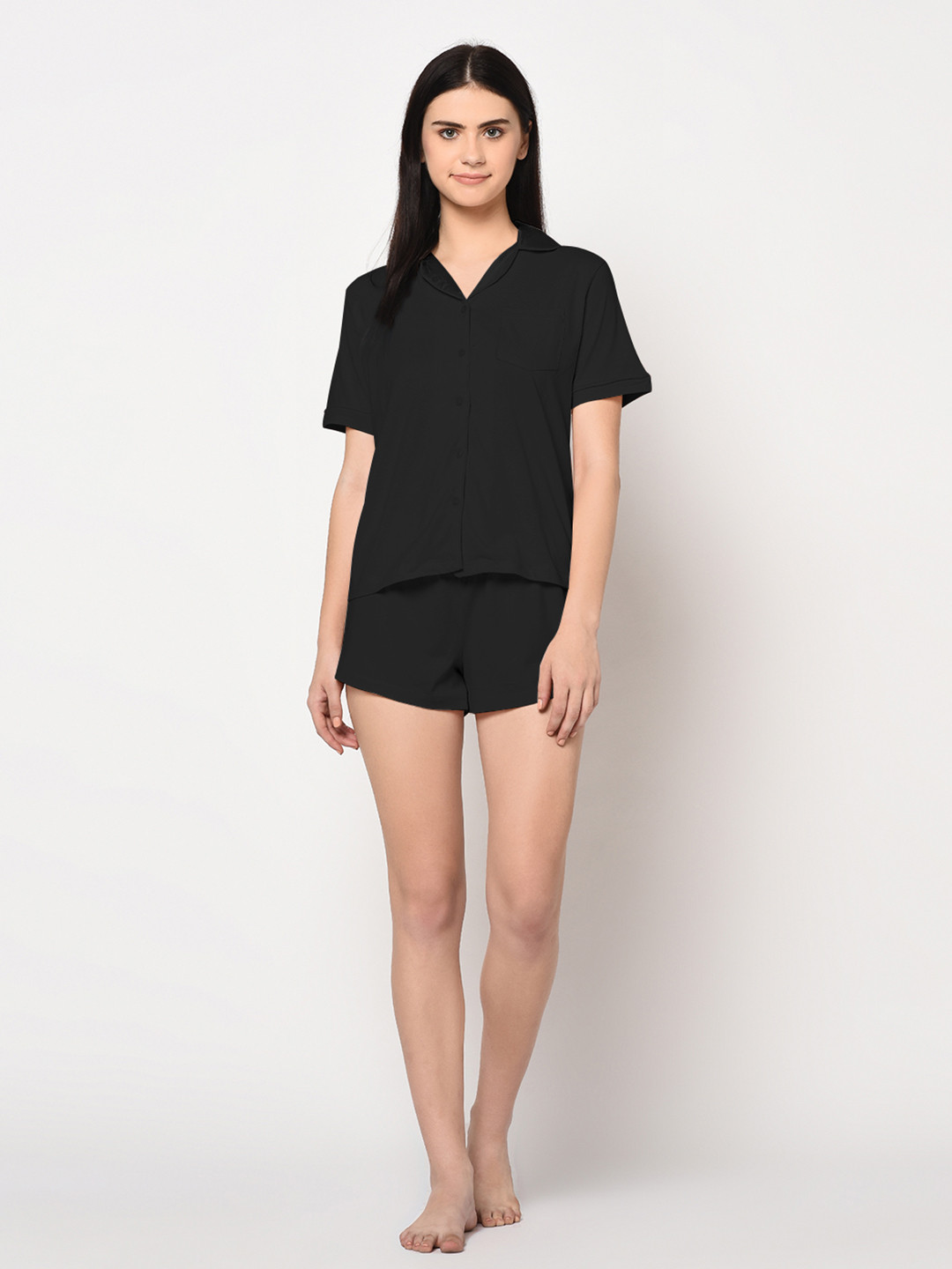 

SHARKTRIBE Women Black Night suit