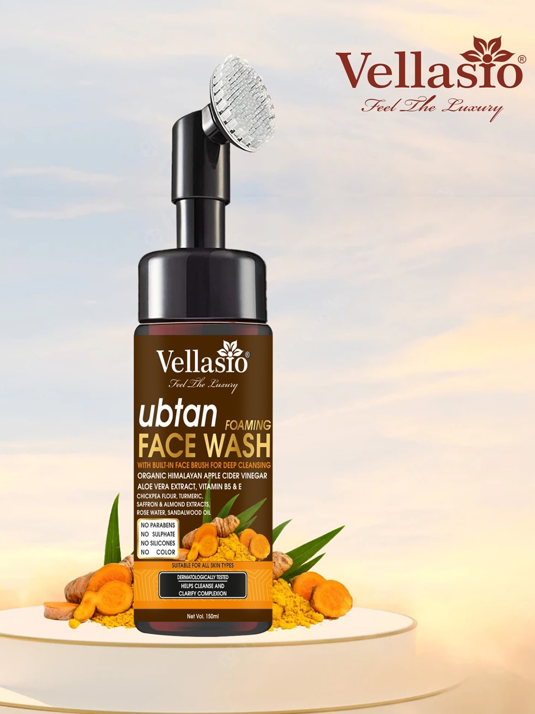 

Vellasio Natural Turmeric &Saffron Ubtan Face Wash-150ml, Black