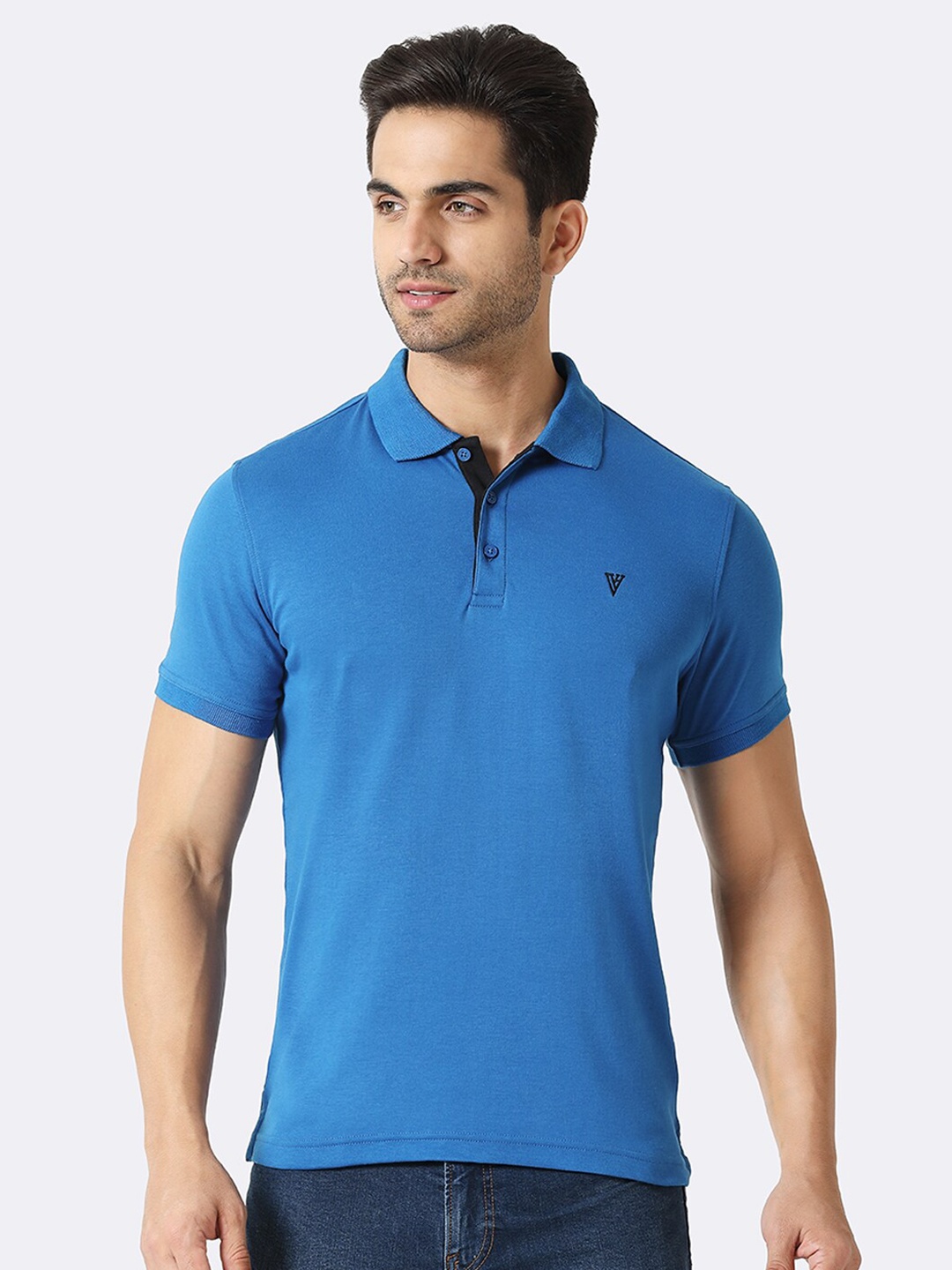 

Van Heusen Athleisure Ultra Soft Short Sleeve Polo Collar T-Shirt, Blue