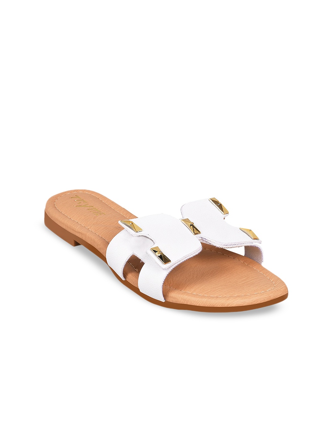 

Try Me Women White Open Toe Flats