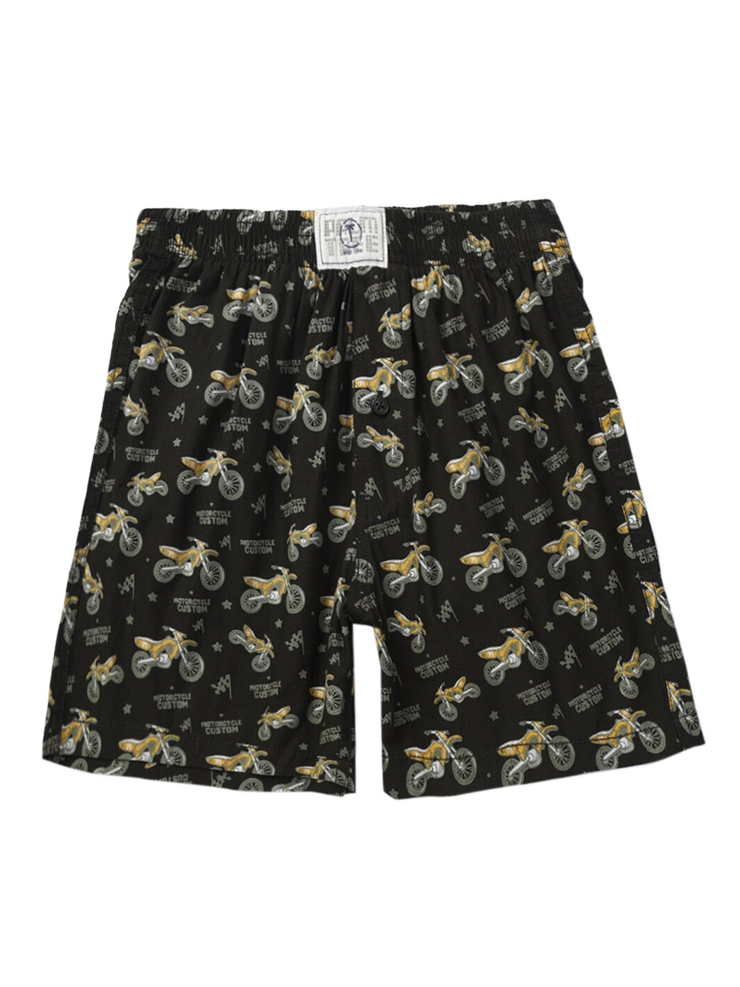 

Palm Tree Boys Black Conversational Printed Cotton Shorts