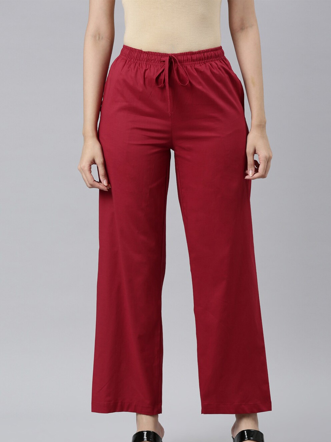 

Go Colors Women Maroon Ethnic Cotton Palazzos