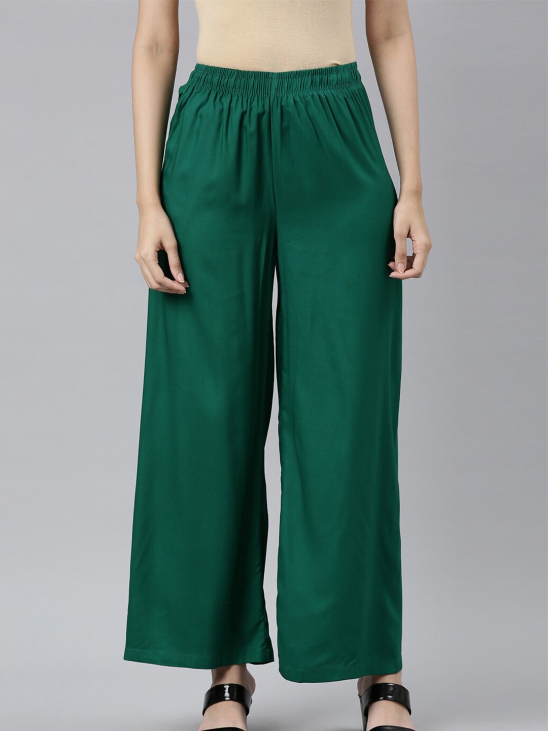 

Go Colors Women Green Ethnic Palazzos
