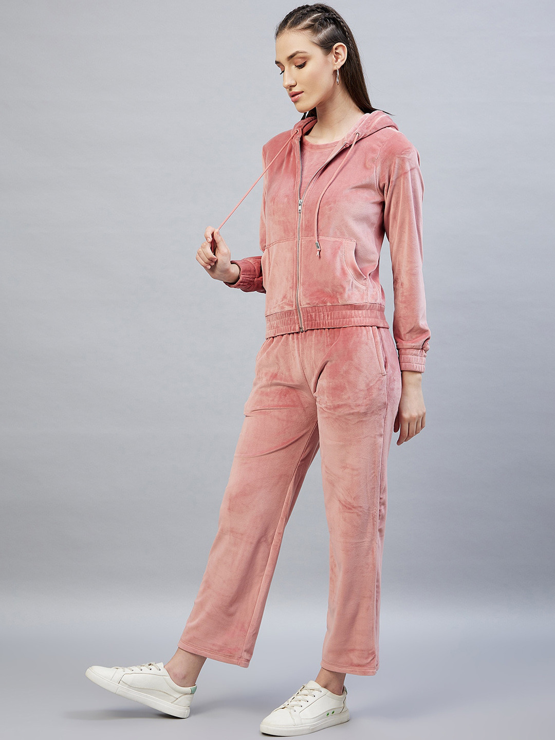 

DELAN Women Pink Solid Co-Ords