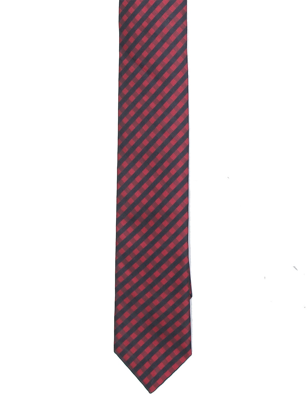 

Calvadoss Men Red & Black Checked Broad Tie