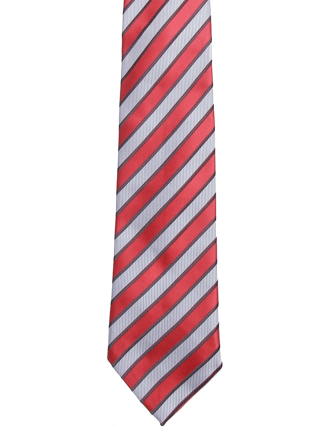

Calvadoss Men Red & Black Striped Broad Tie