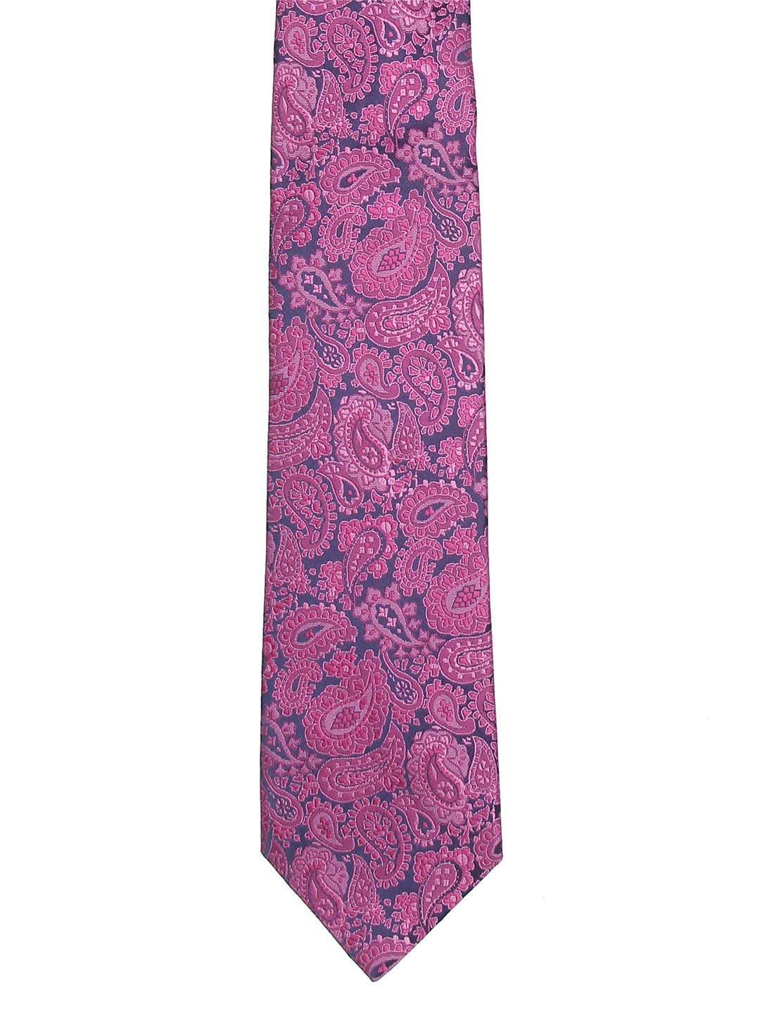 

Calvadoss Men Pink & Purple Woven Design Broad Tie