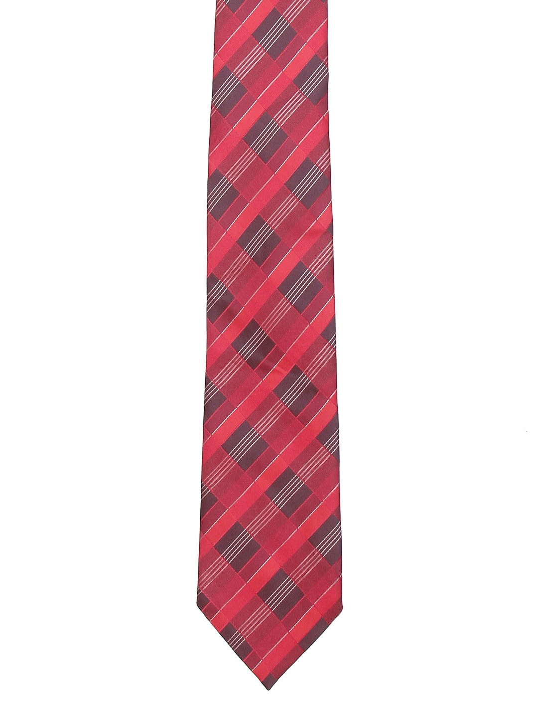 

Calvadoss Men Red & Black Checked Broad Tie
