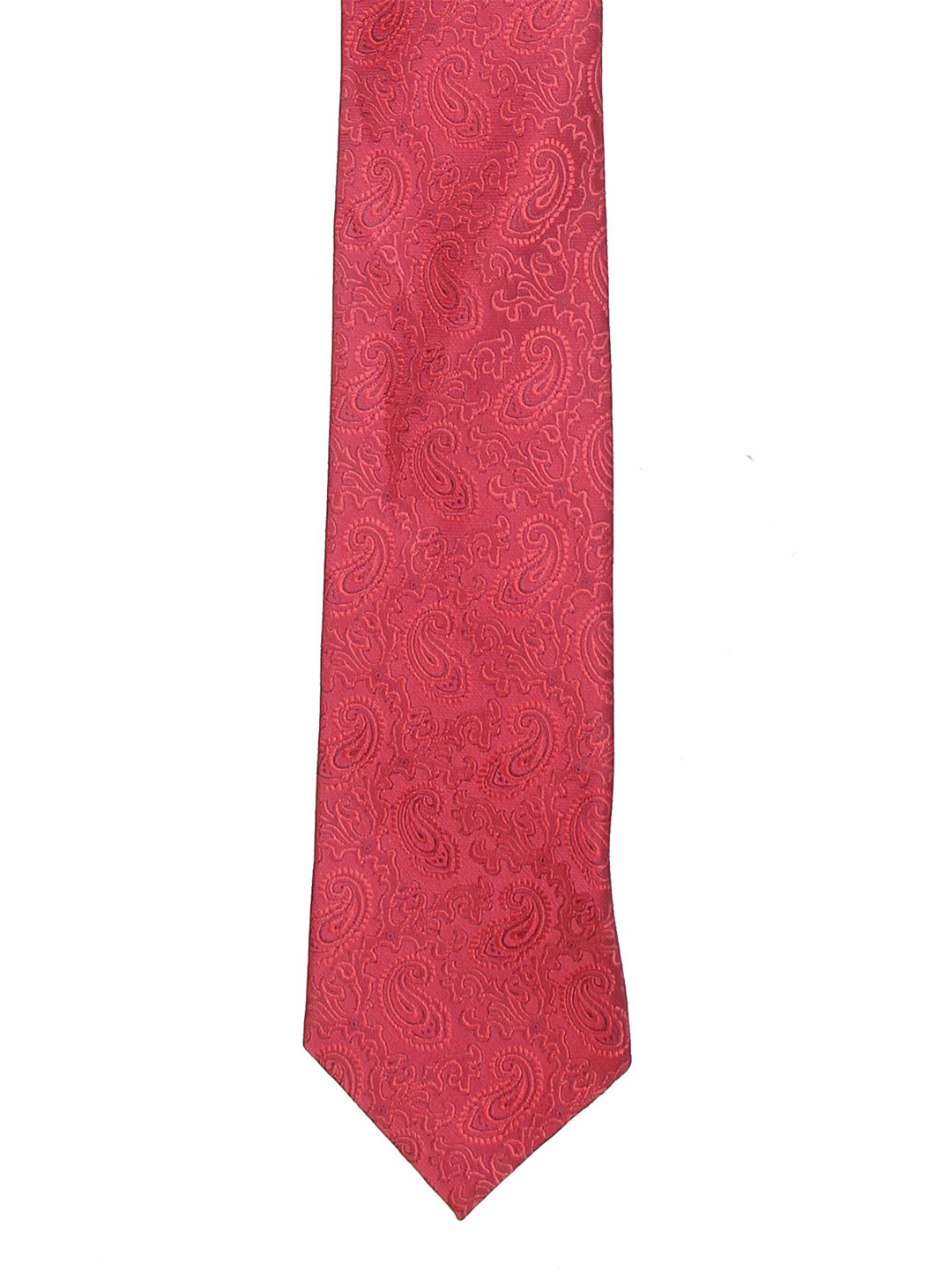 

Calvadoss Men Red Woven Design Broad Tie