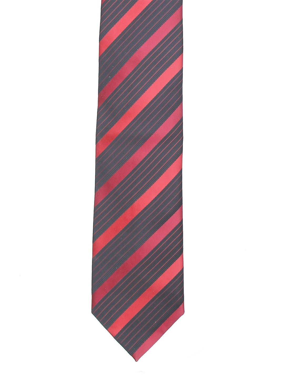 

Calvadoss Men Red & Navy Blue Striped Broad Tie