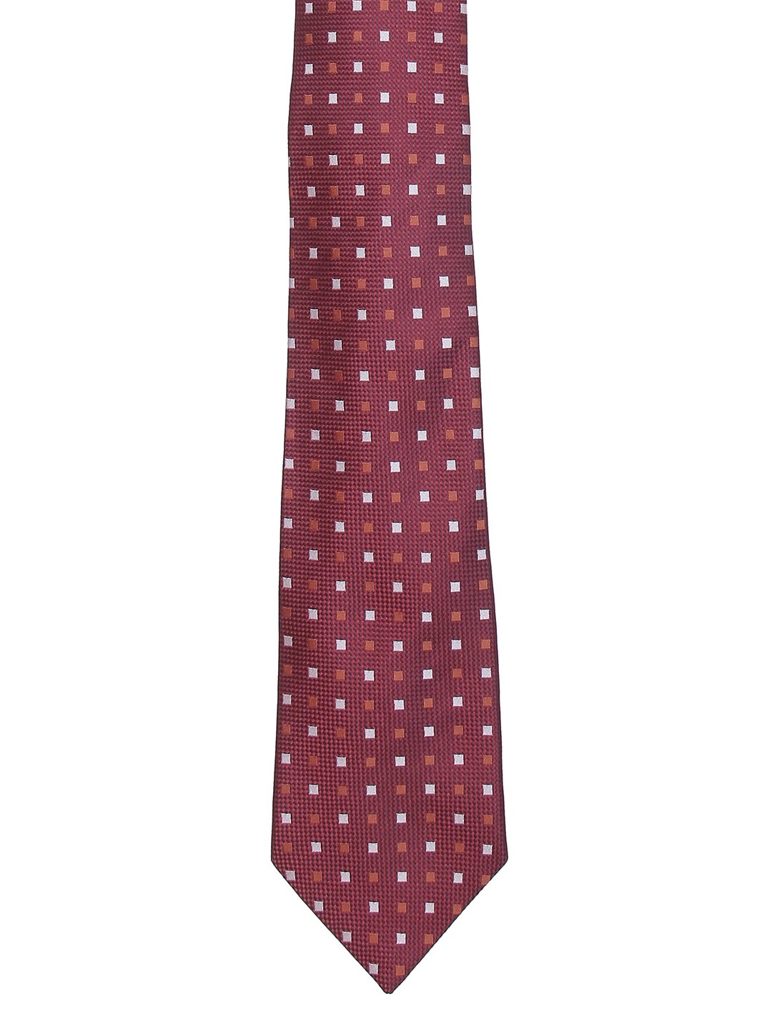 

Calvadoss Men Red & White Woven Design Broad Tie