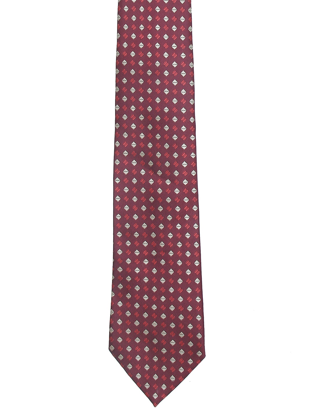 

Calvadoss Men Red & White Woven Design Broad Tie