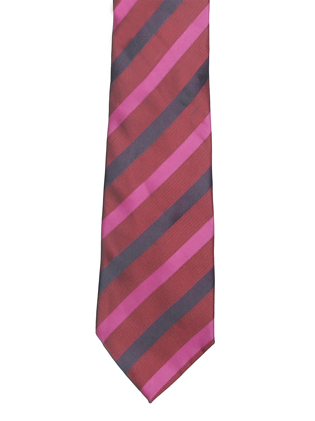 

Calvadoss Men Red & Navy Blue Striped Broad Tie