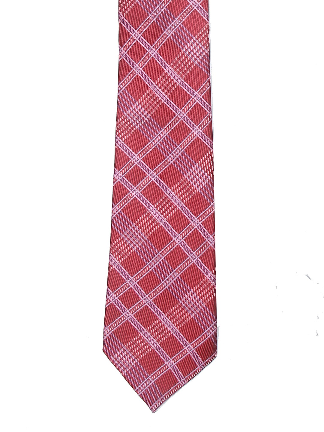 

Calvadoss Men Red & Purple Checked Broad Tie