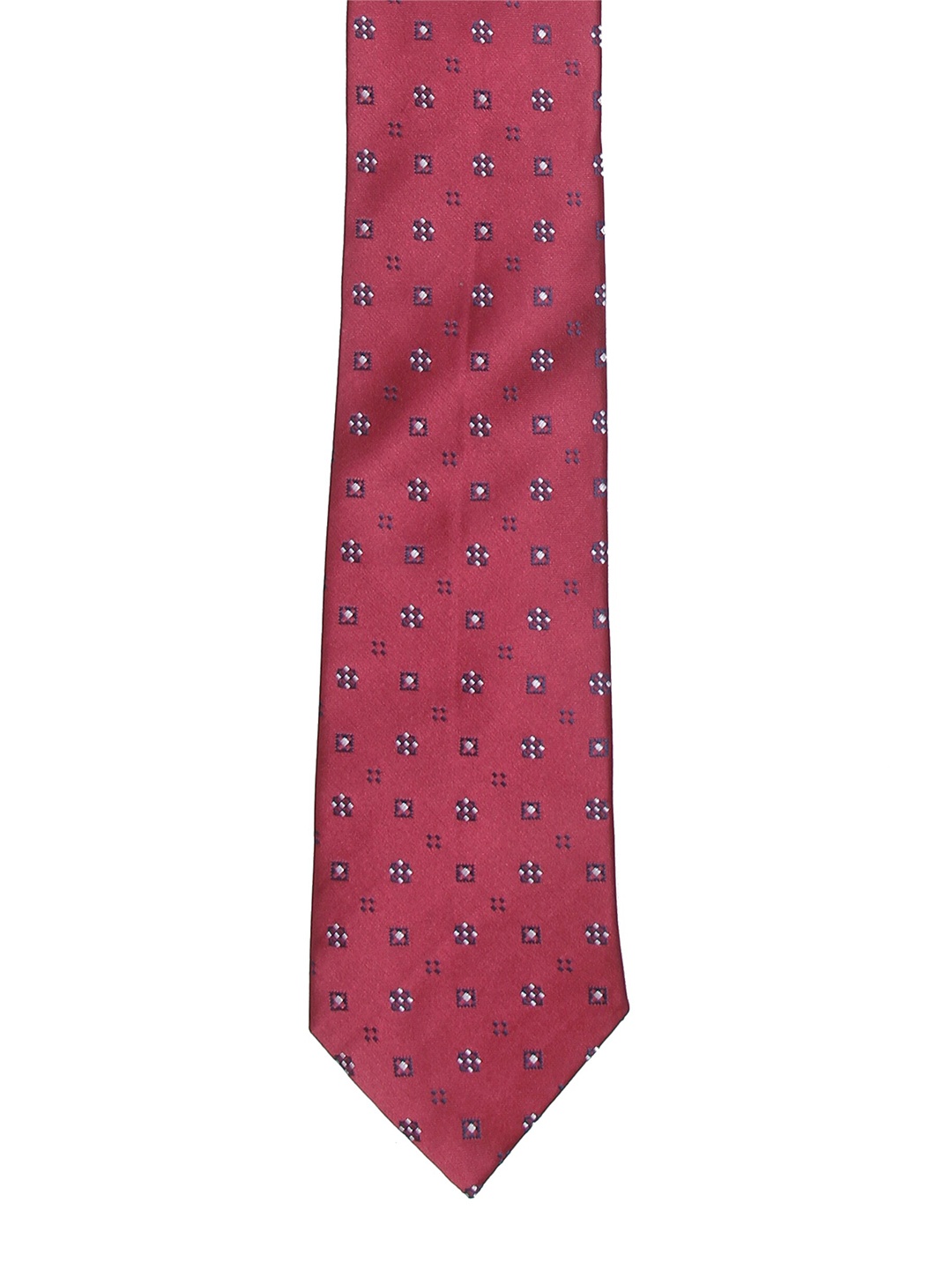 

Calvadoss Men Red & White Woven Design Broad Tie