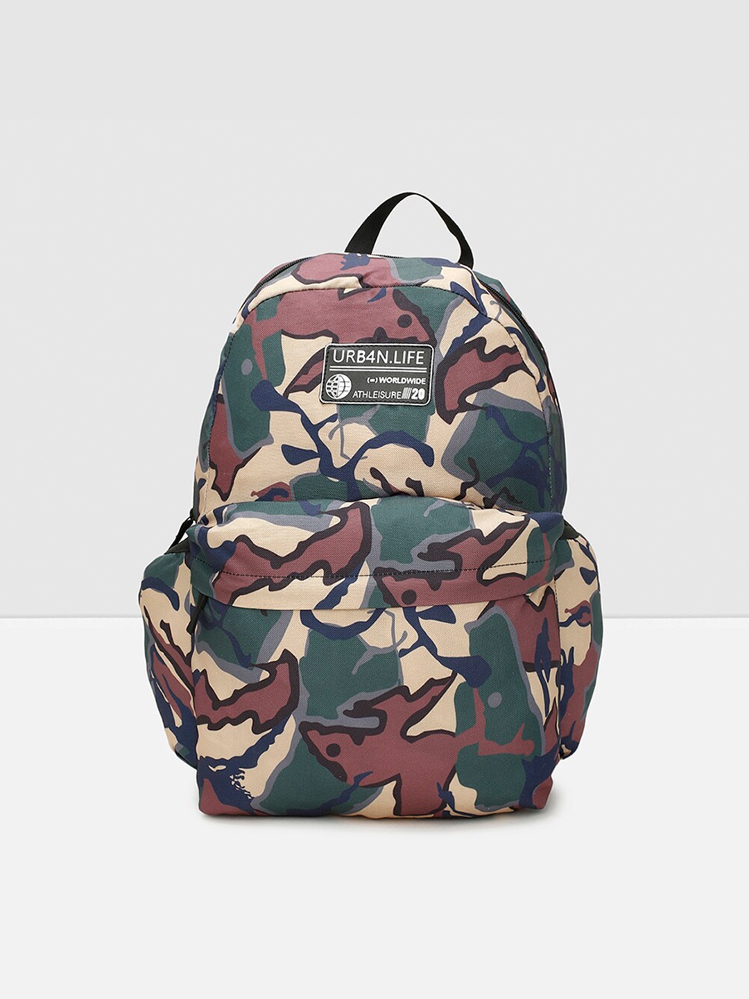 

max Men Cream-Coloured & Brown Camouflage Backpack