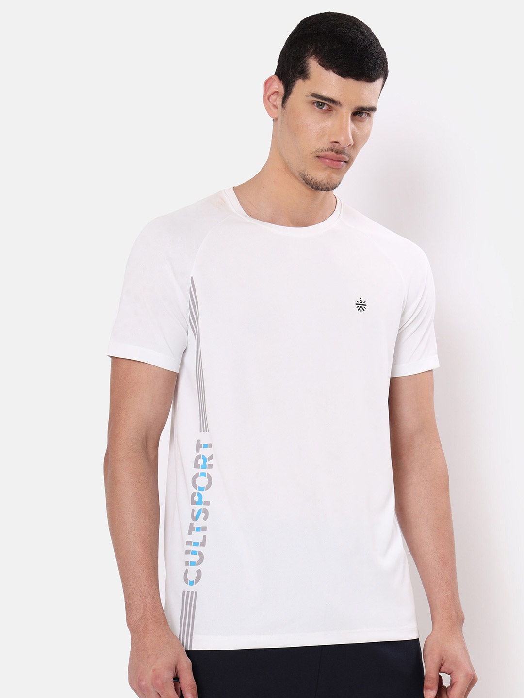 

Cultsport Men White Typography Printed Moisture Wicking T-shirt