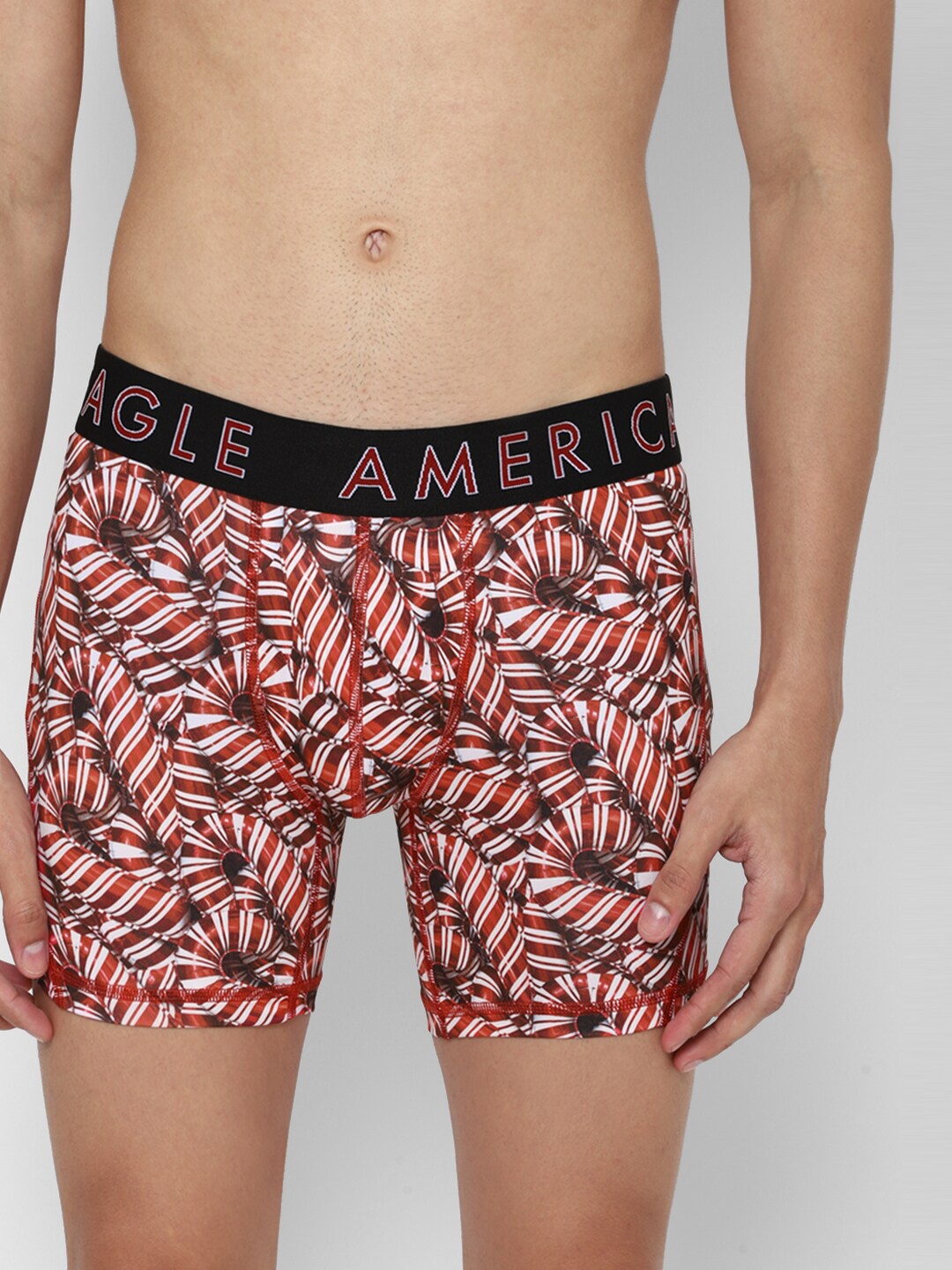 

AMERICAN EAGLE OUTFITTERS Men Red Candy Cane Flex Trunk