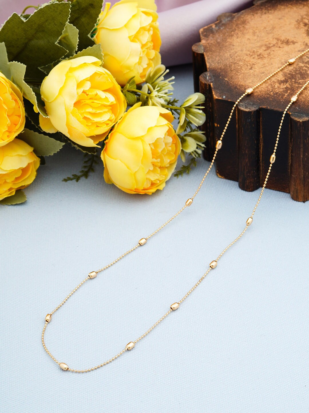 

Ferosh Gold-Toned Ball Beaded Saree Belly Chain
