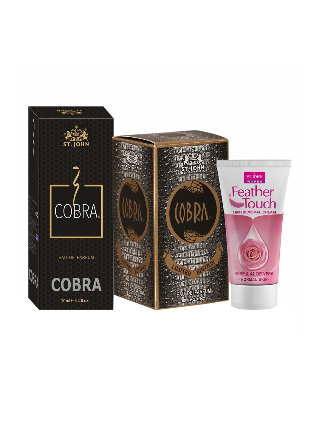 

VI-JOHN Hair Remover Rose Perfume 30ml & Cobra 60ml, Black