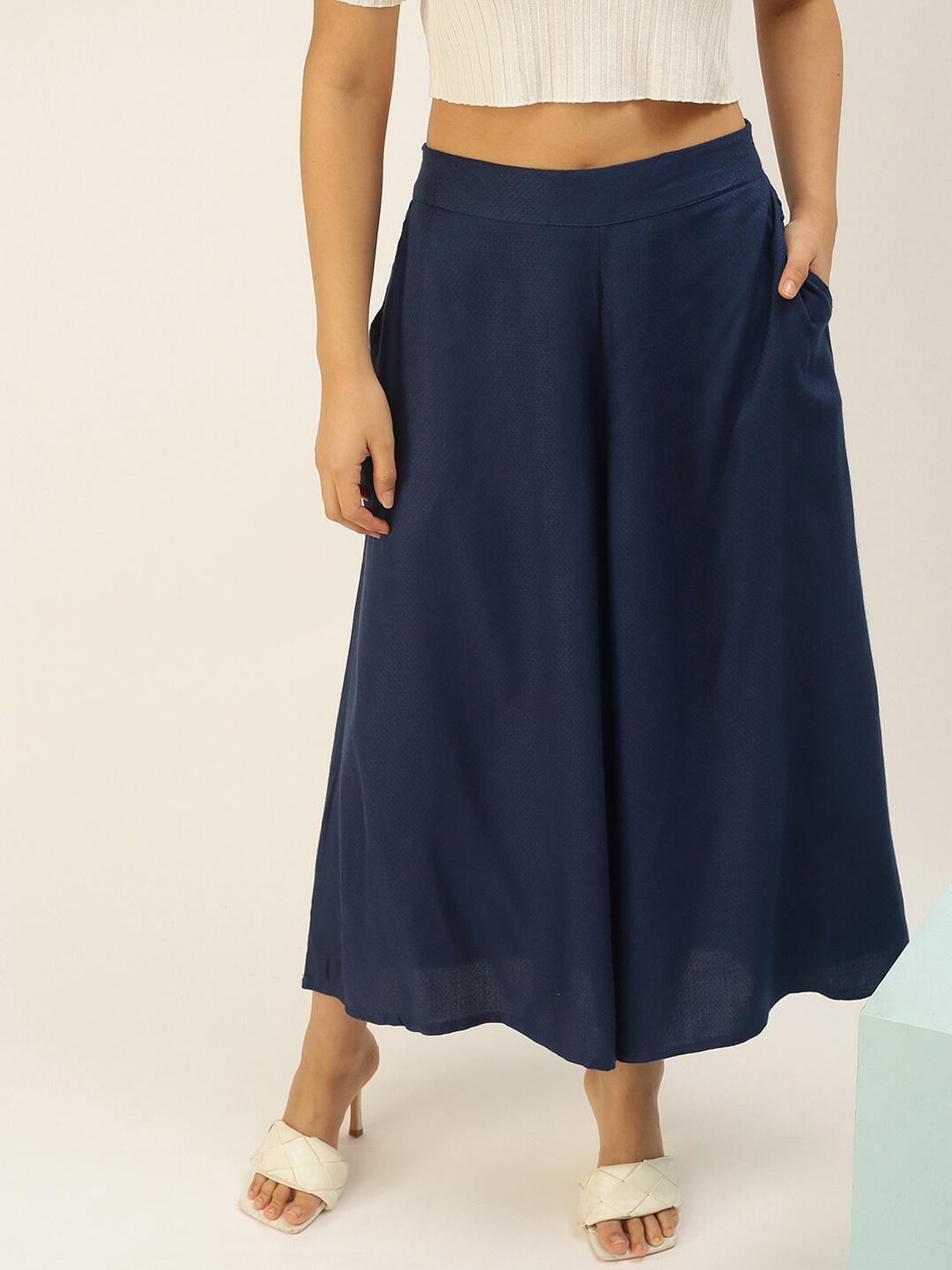 

De Moza Women Navy Blue Culottes Trousers