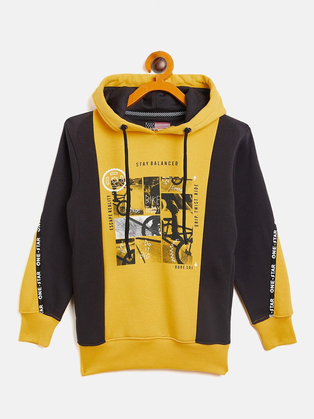 

Duke Boys Mustard Printed Hooded Sweatshirt