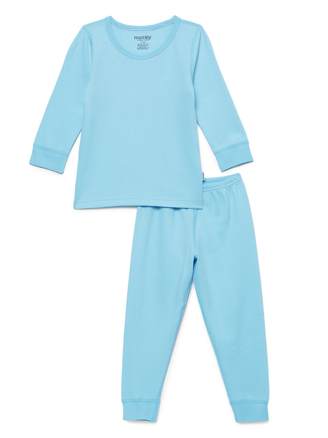 

mackly Infant Kids Blue Solid Thermal Set