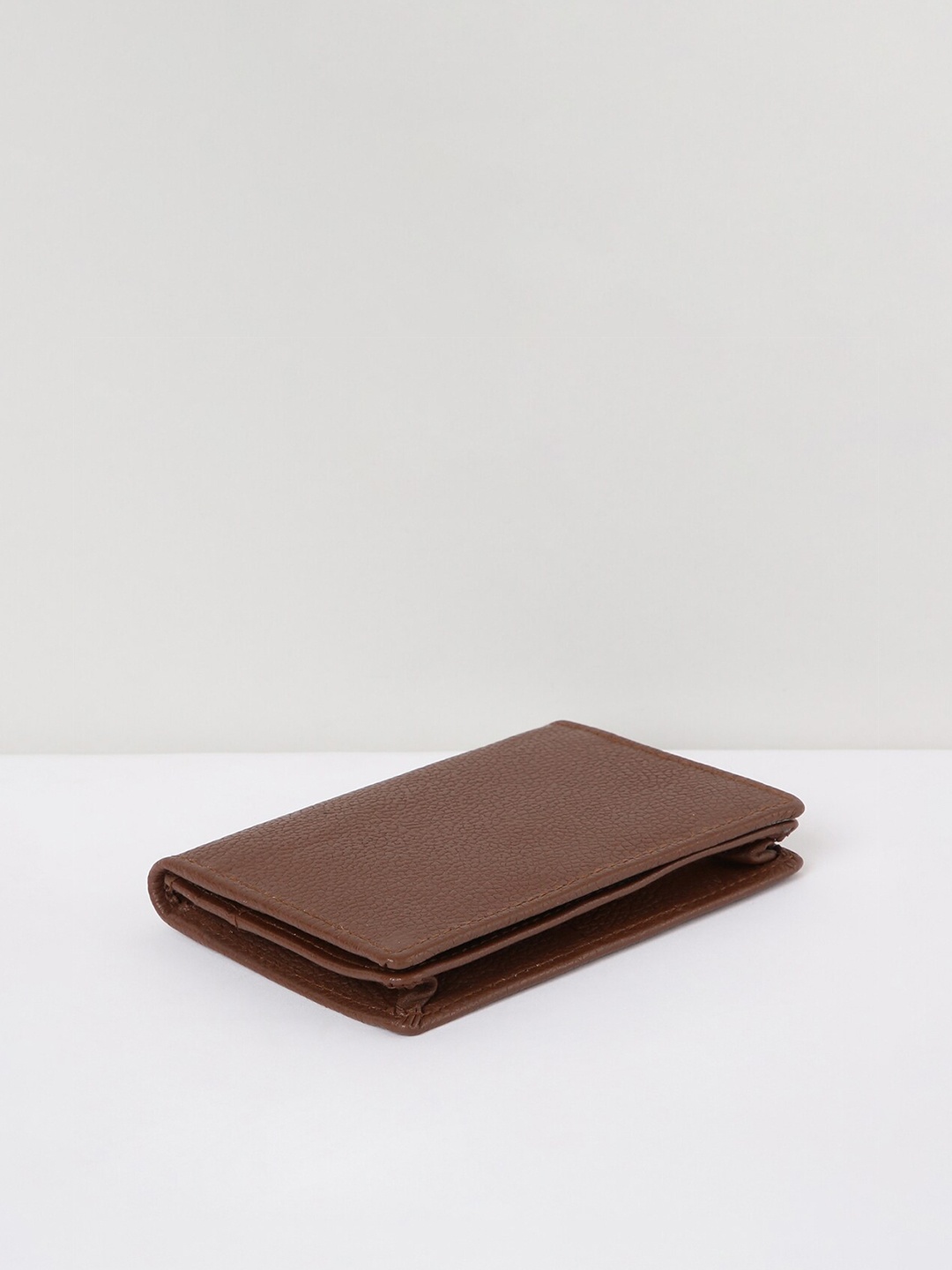 

max Men Tan Leather Two Fold Wallet