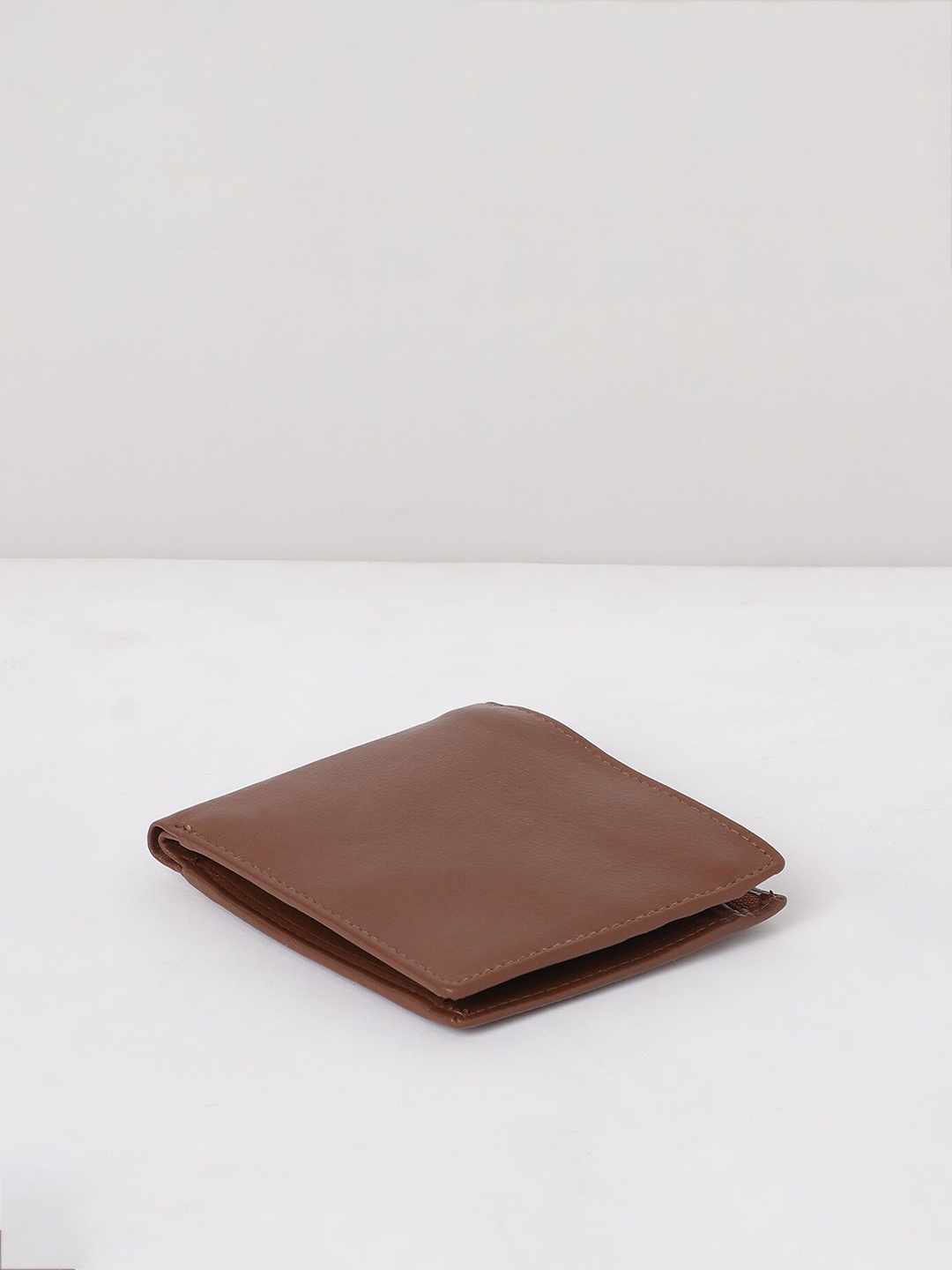 

max Men Tan Leather Two Fold Wallet