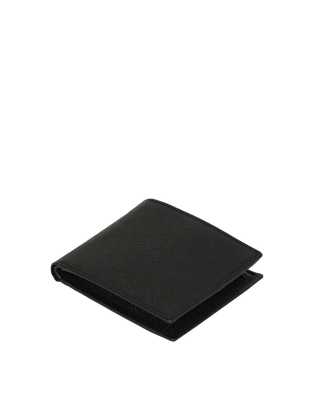 

max Men Black Leather Two Fold Wallet