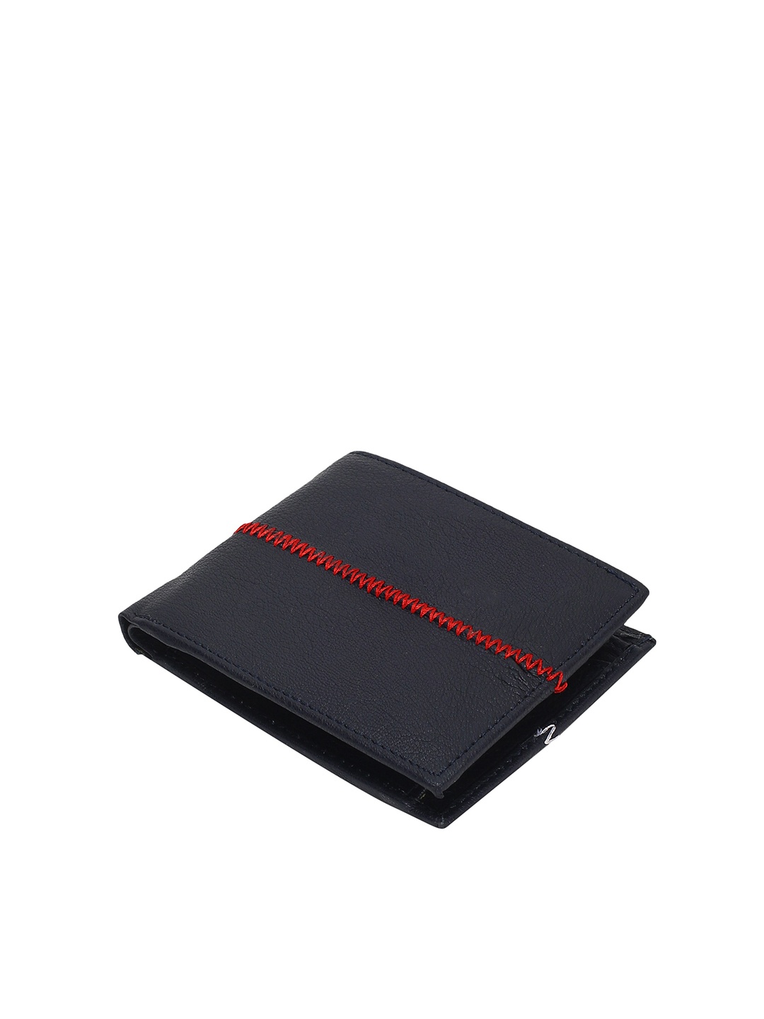 

max Men Blue Leather Two Fold Wallet