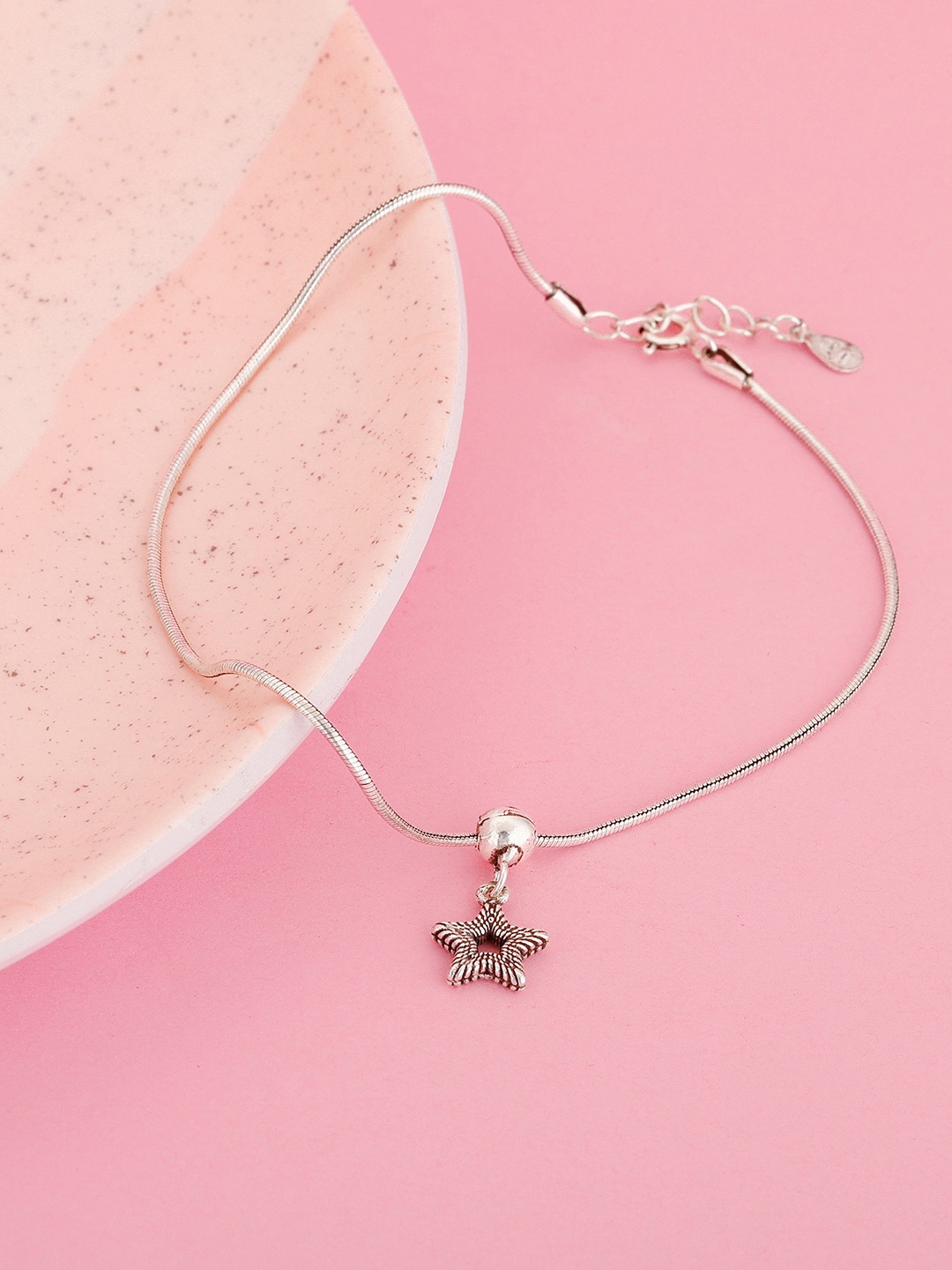 

GIVA 925 Sterling Silver Silver-Plated Classic Star Anklet