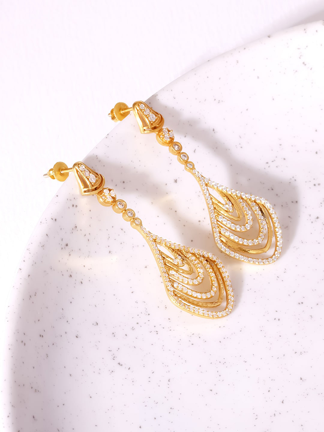 

GIVA Gold-Toned & White Gold Plated Contemporary Drop Earrings