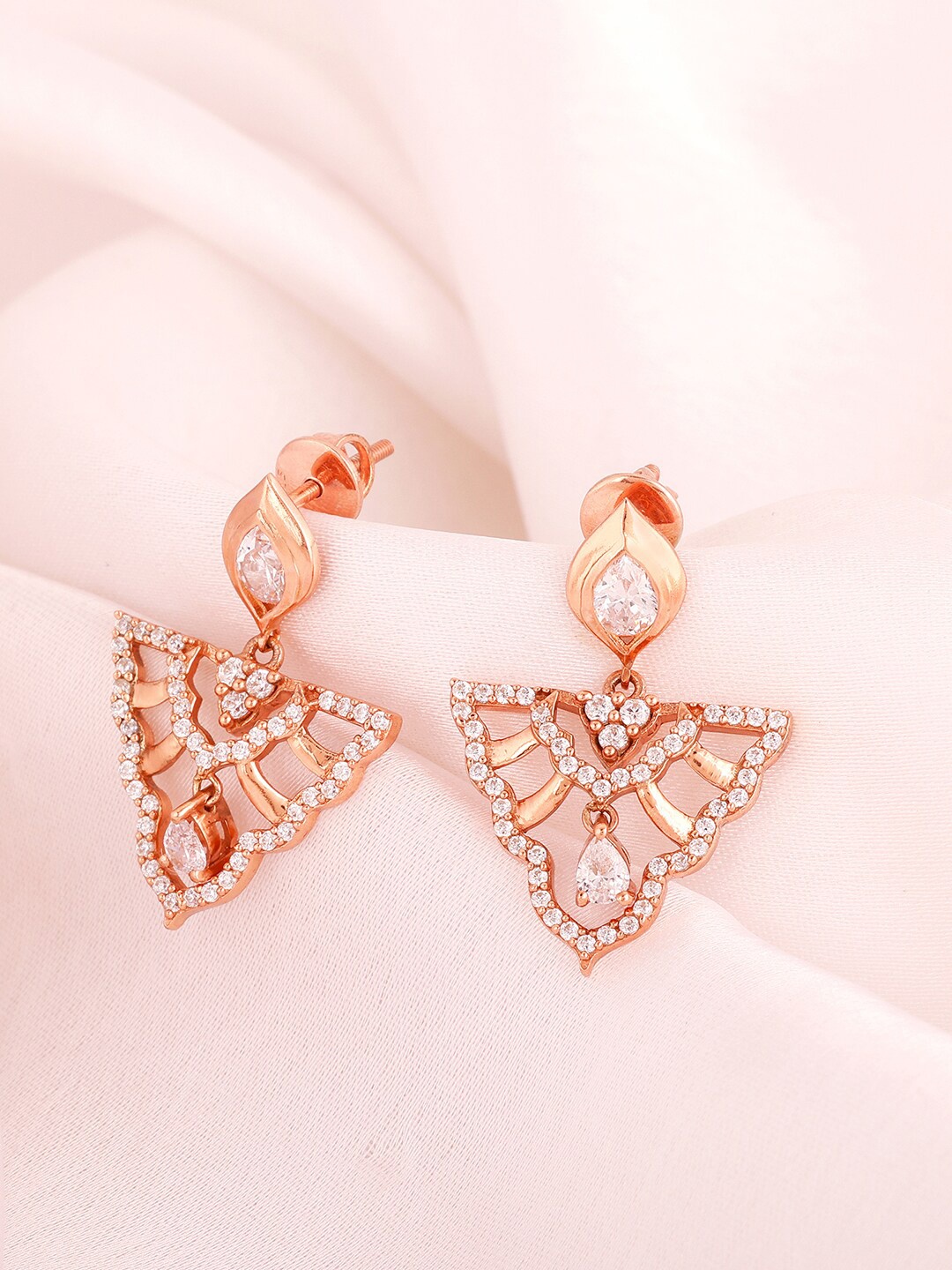 

GIVA Rose Gold & White Rose Gold Plated Contemporary Drop Earrings