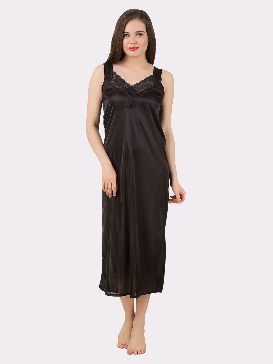 

Fasense Women Black Maxi Nightdress