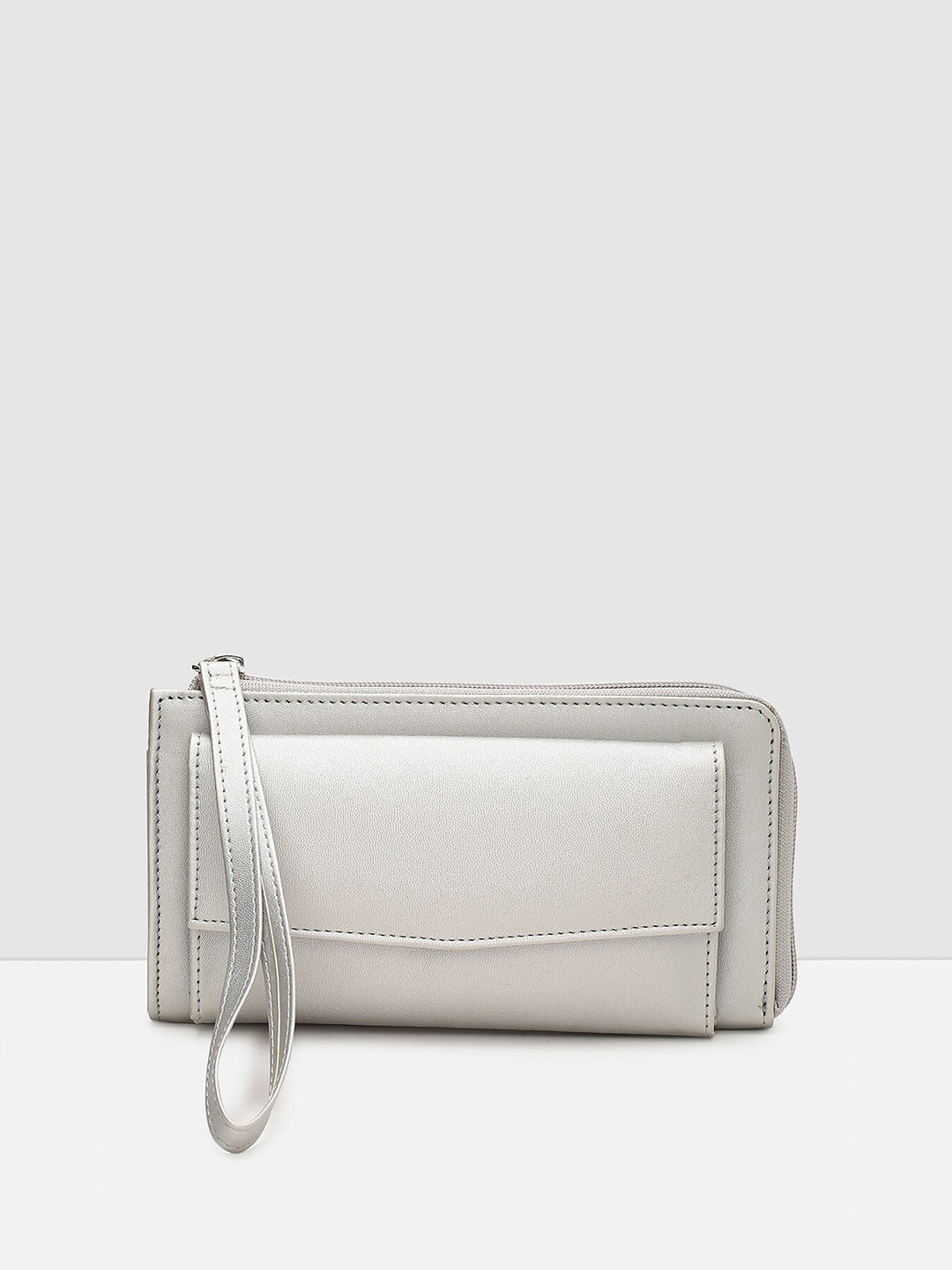 

max Women Silver-Toned PU Envelope