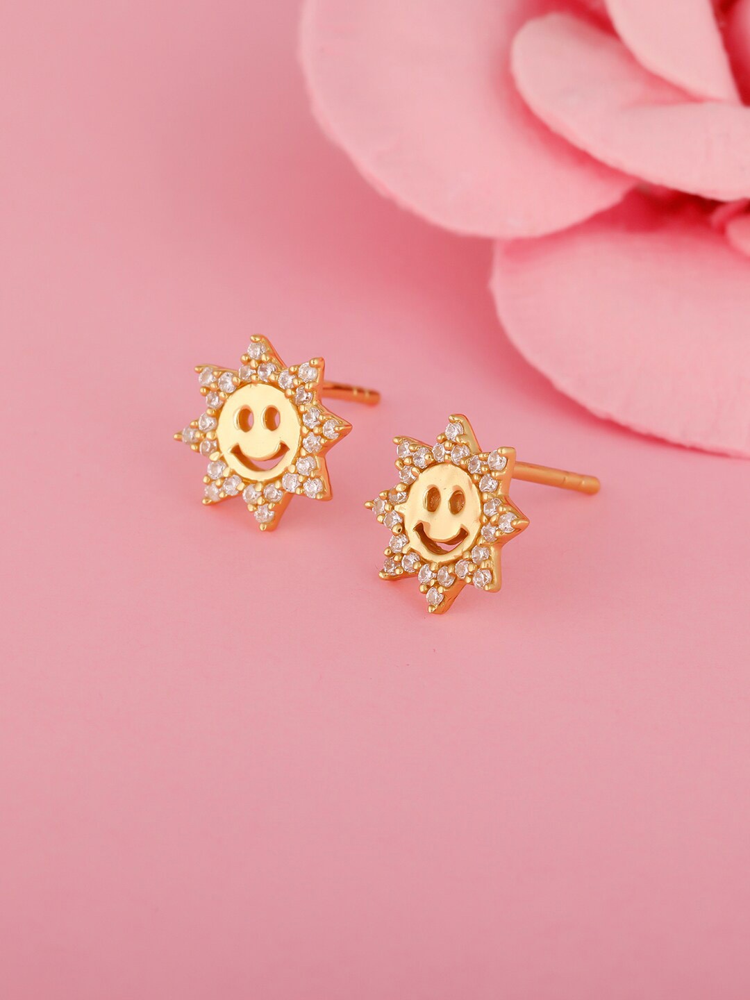 

GIVA Gold-Toned & White Gold Plated Contemporary Studs Earrings