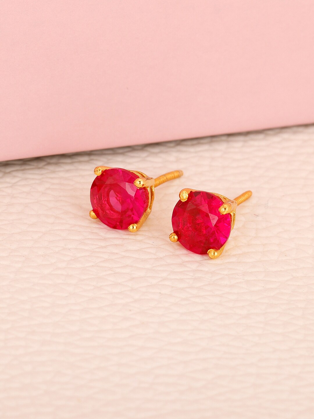 

GIVA Gold-Toned & Red Gold Plated Contemporary Studs Earrings