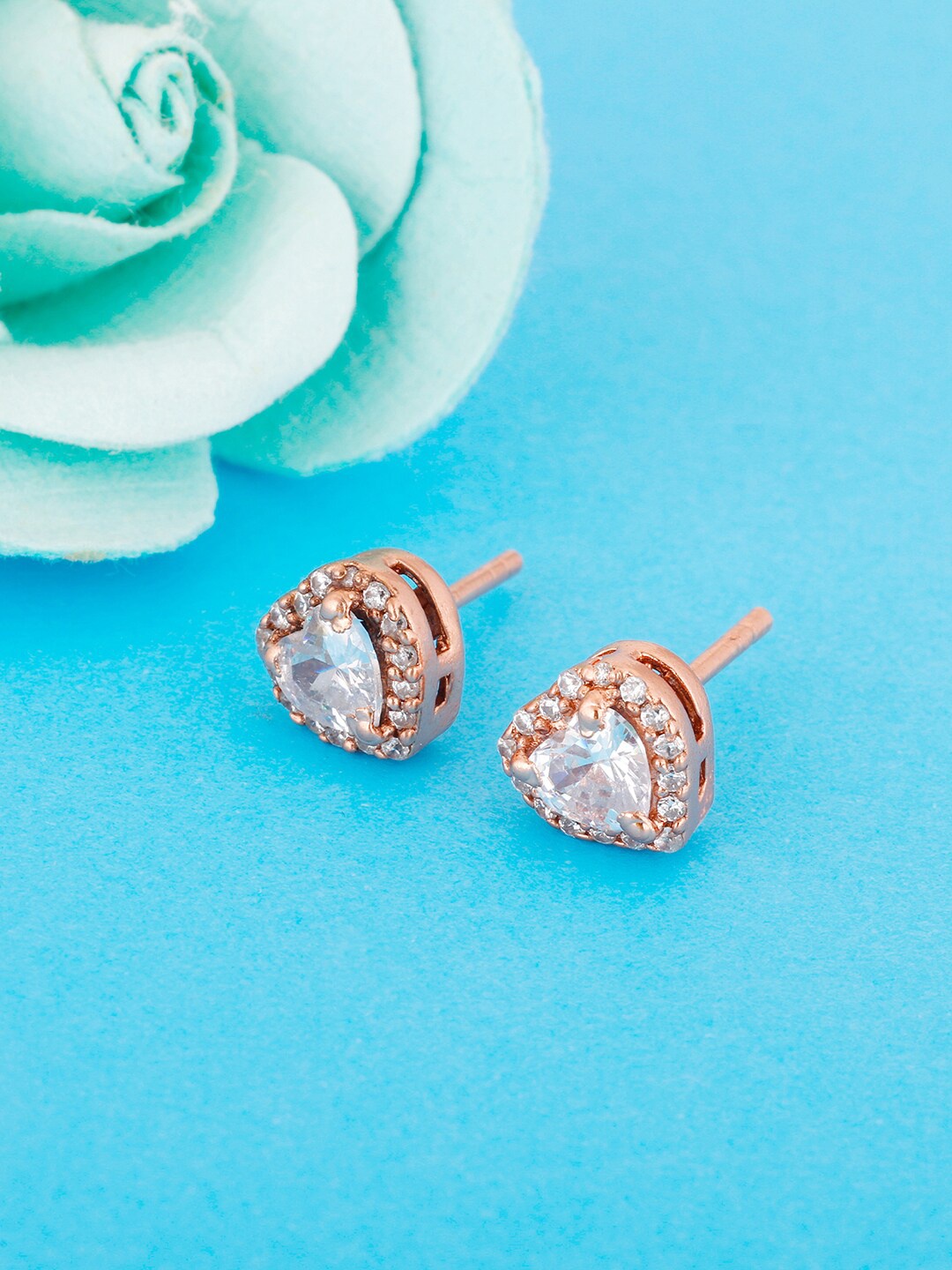 

GIVA Rose Gold Triangular Studs Earrings